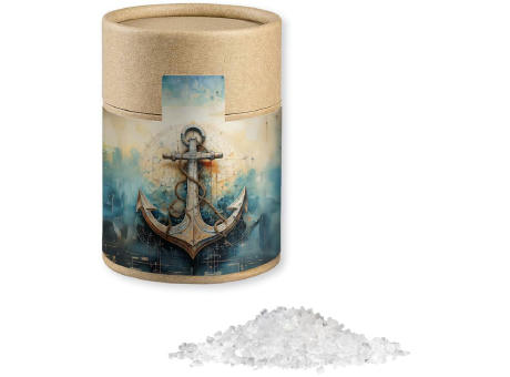 Product image Meersalz, ca. 135g, Kraftpapierdose Midi Werbeartikel