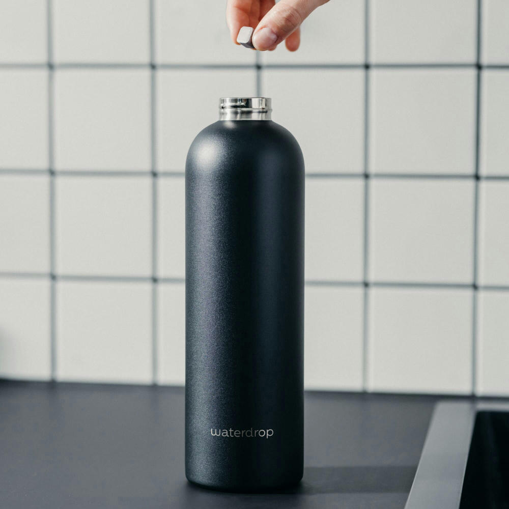 Waterdrop Edelstahlflasche mit Stahldeckel 600 ml Werbeartikel