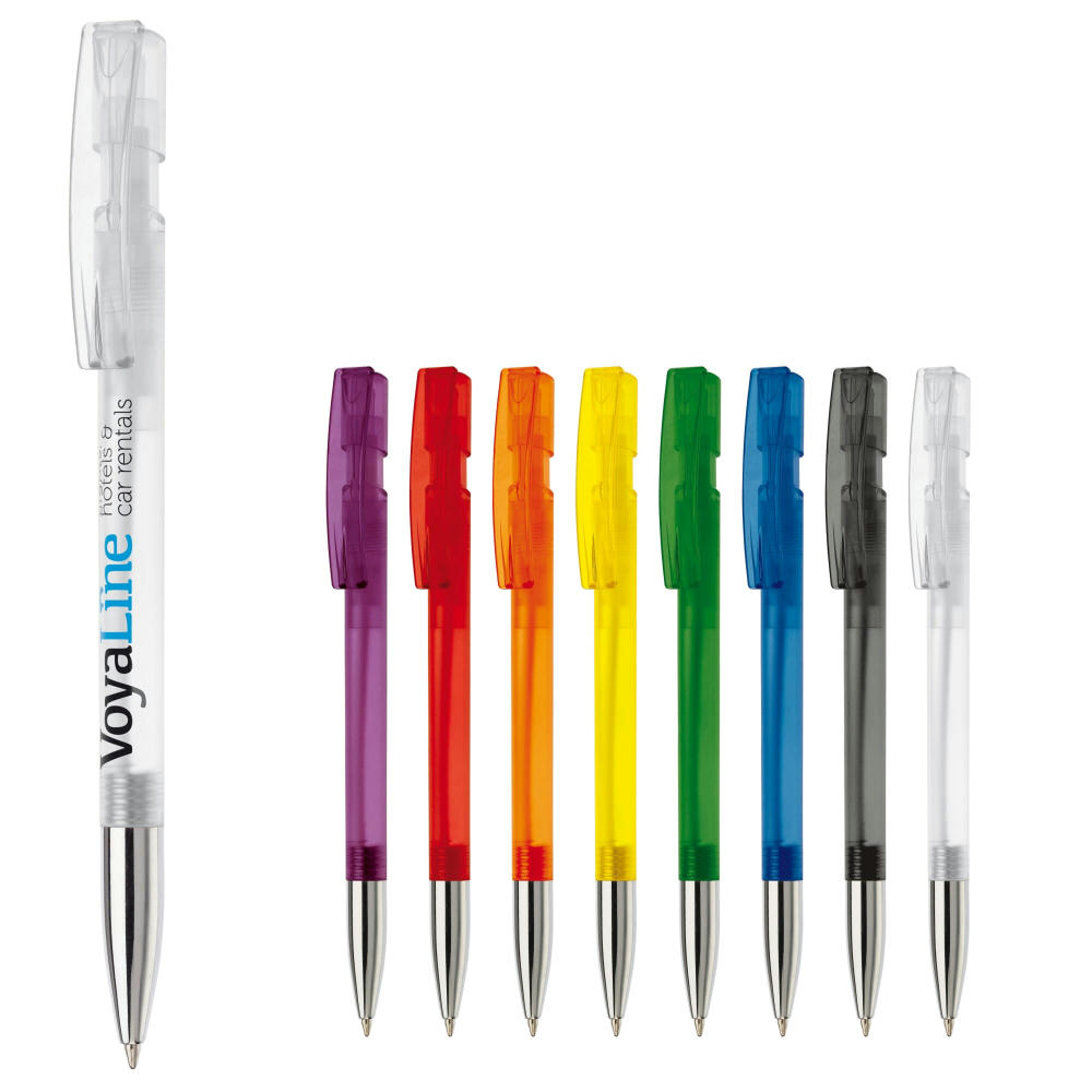 Product image Kugelschreiber Nash Transparent mit Metallspitze Werbeartikel