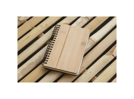 Notebook made from Stonewaste-Bamboo A6 Notizbuch Werbeartikel