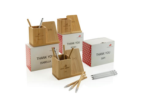 Calgary kabelloses 10W-Ladegerät aus Bambus Werbeartikel