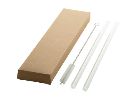 Glas-Trinkhalm-Set GlasSip Werbeartikel