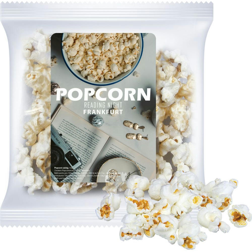 Product image Popcorn salzig, ca. 10g, Express Maxi-XL-Tüte mit Etikett Werbeartikel