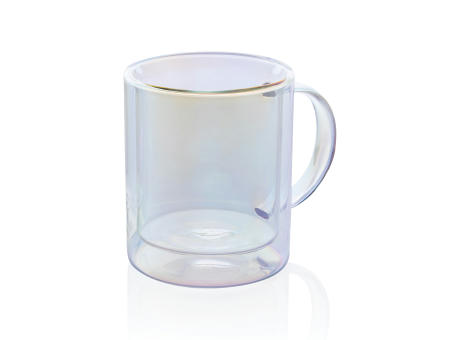 Doppelwandiger Deluxe-Becher aus galvanisiertem Glas bedrucken