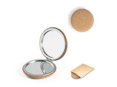 Product image TILBURY. Doppelter Taschenspiegel aus Kork Werbeartikel