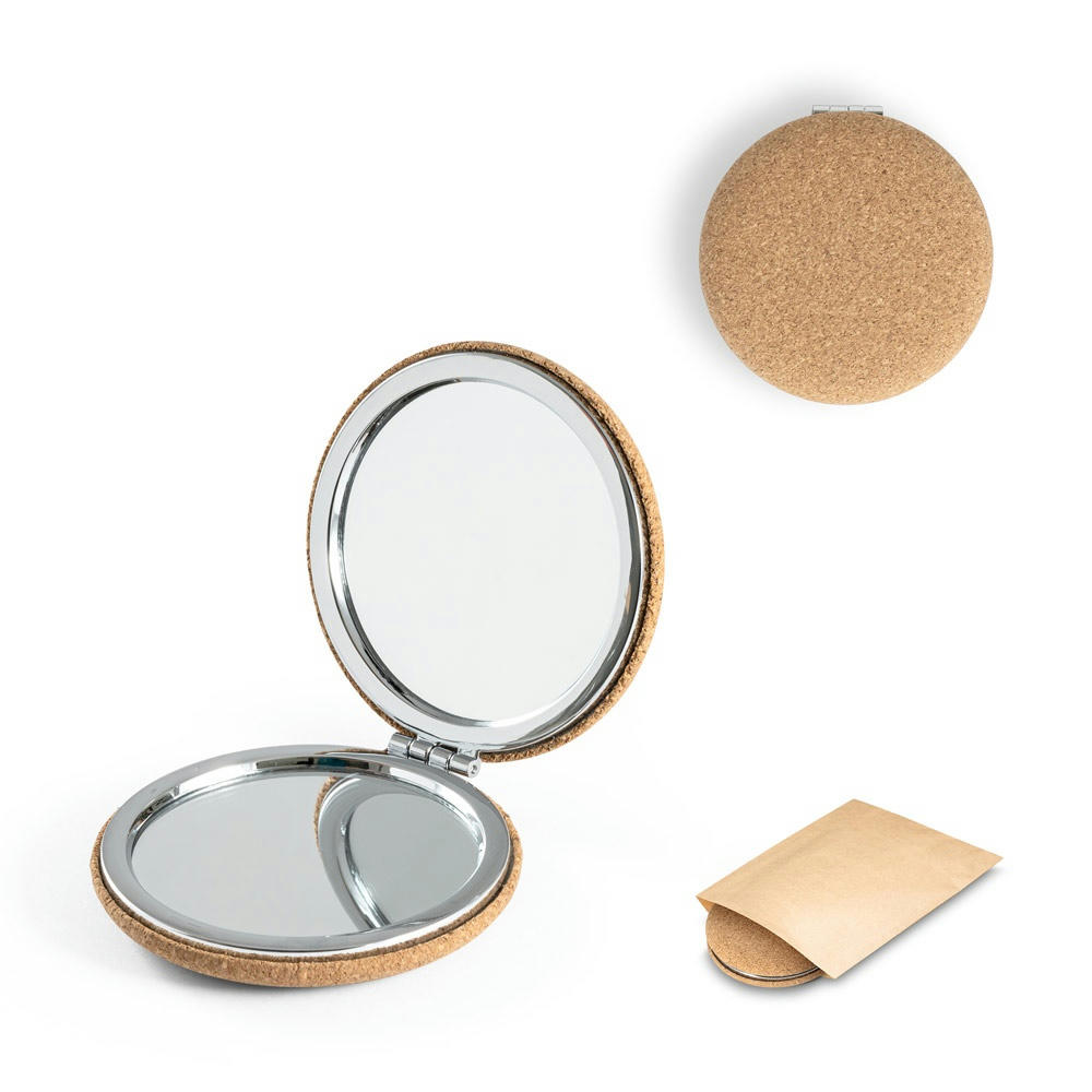 Product image TILBURY. Doppelter Taschenspiegel aus Kork Werbeartikel