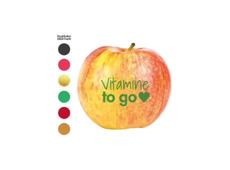 LogoFrucht Apfel "Vitamine" rot Werbeartikel