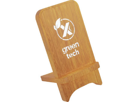 SCX.design W26 kabellose 10W Holz Ladestation mit Leuchtlogo Werbeartikel