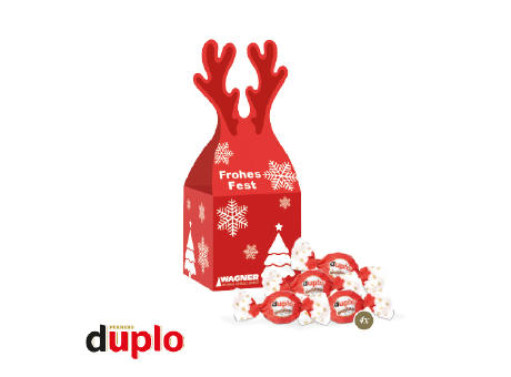 Product image 3D Präsent "Rentier" mit duplo Knusperlen Werbeartikel