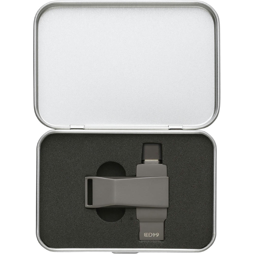 USB-Stick aus verzinkter Oberfläche Dorian Werbeartikel