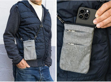 Täschchen 'Toledo', meliertes Grau RPET bedrucken