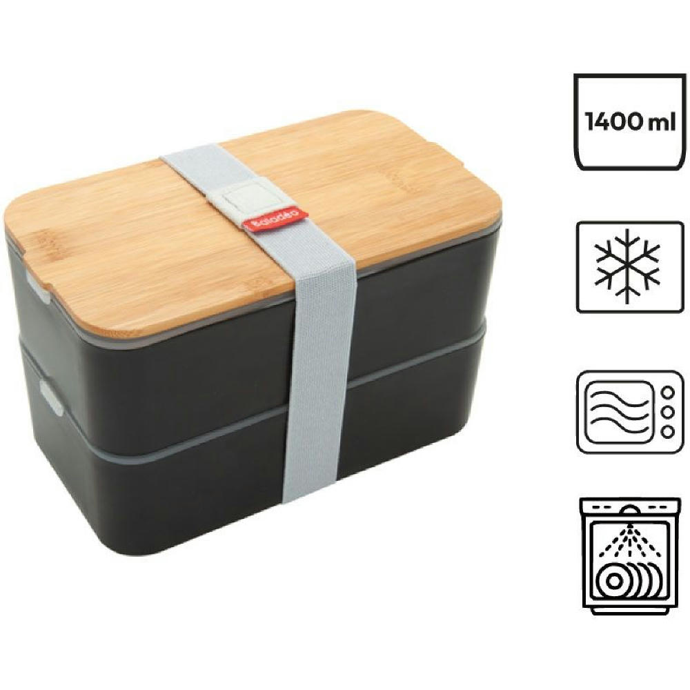 Product image Bento 'Mihara', schwarz, mit Bambusdeckel Werbeartikel