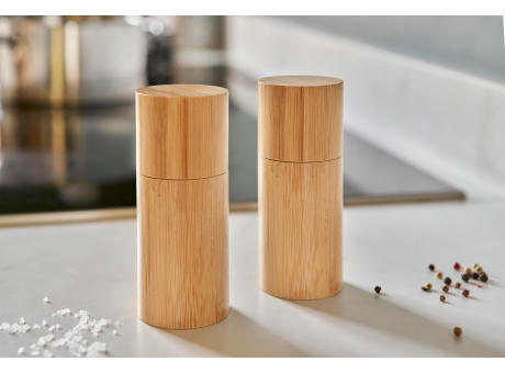 Bambus-Gewürzmühlen-Set Christine Werbeartikel