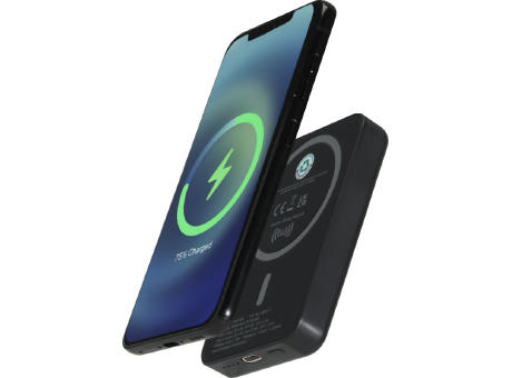 Product image Acrab 15 W 5.000 mAh magnetische kabellose Powerbank mit 20 W PD aus recyceltem Kunststoff Werbeartikel