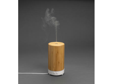 Aromadiffusor aus RCS recyceltem Kunststoff und Bambus Werbeartikel