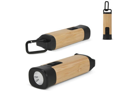 Wiederaufladbare R-ABS &amp; Bamboo Taschenlampe Werbeartikel