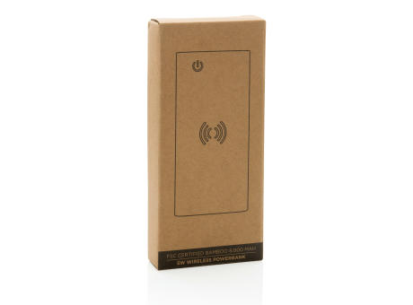 8.000mAh Bambus-Wireless-Powerbank bedrucken