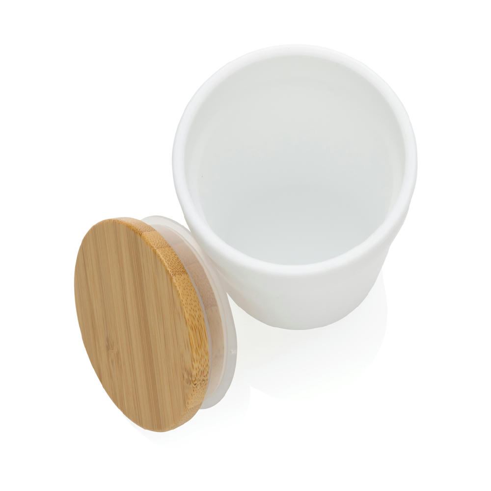 GRS rPP-Becher mit Bambusdeckel Werbeartikel