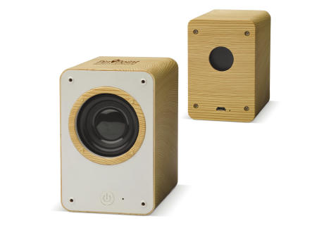 Kabelloser Lautsprecher in klassischer Holzoptik 3W Werbeartikel