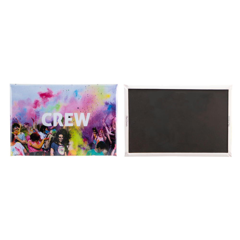 Product image 78x53mm rechteckig Hinterseite mit Magnet Werbeartikel