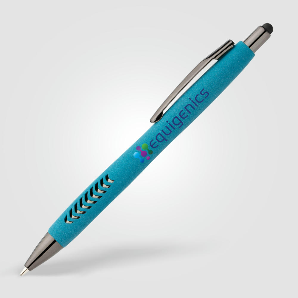 Avalon Kugelschreiber mit Stylus in Steinoptik aus recyceltem Kunststoff  Werbeartikel