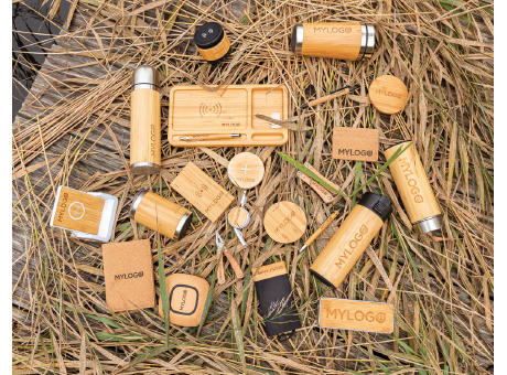 Ontario 10W Ständer aus Bambus & RCS recyceltem Kunststoff Werbeartikel