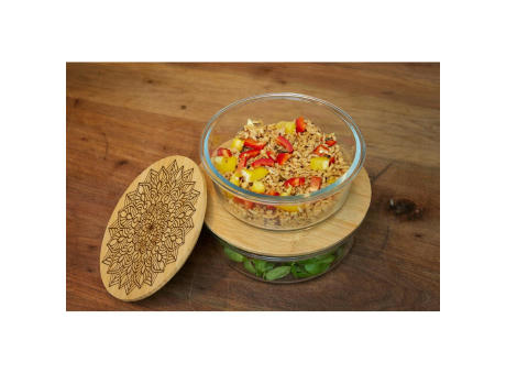 Glasbox "Balance", rund 17x7 cm Werbeartikel