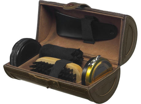 Schuhputzset in Kunstleder-Rolle Mario Werbeartikel