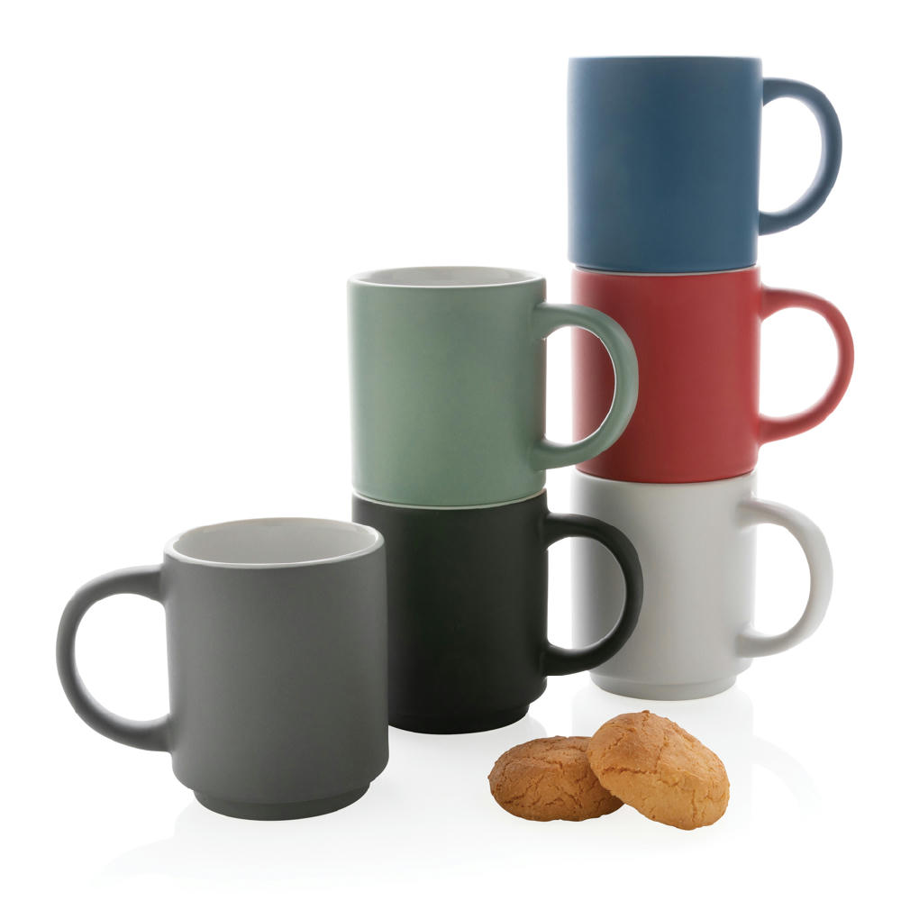 Product image Stapelbare Keramiktasse, 180ml Werbeartikel