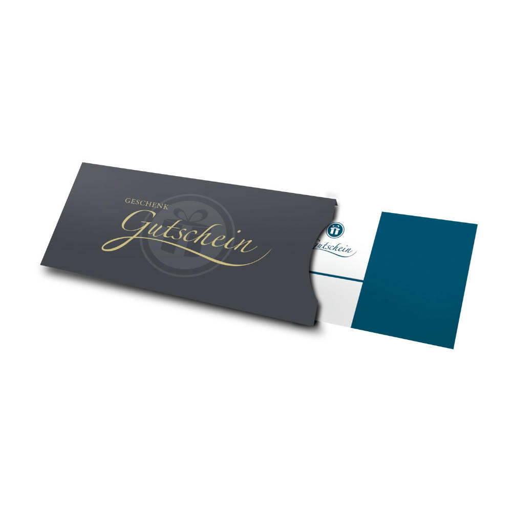Geschenkgutschein Blau, Kategorie 20 €, große Auswahl an Präsenten, Lifestyle- und Wellnessprodukten Werbeartikel