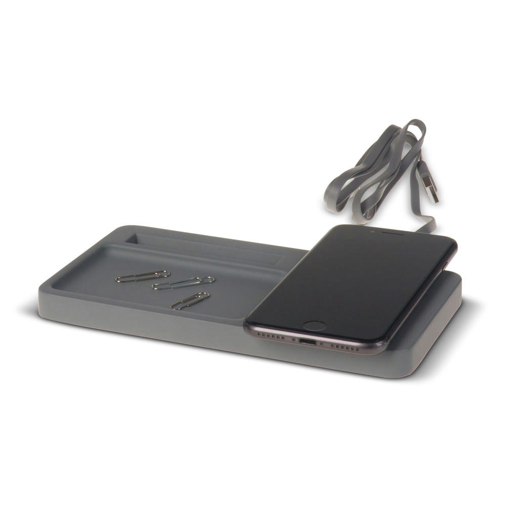 Limestone Desk organizer with wireless charger 5W Werbeartikel
