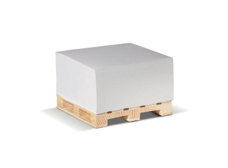 Zettelblock auf Holzpalette 10x10x5cm bedrucken