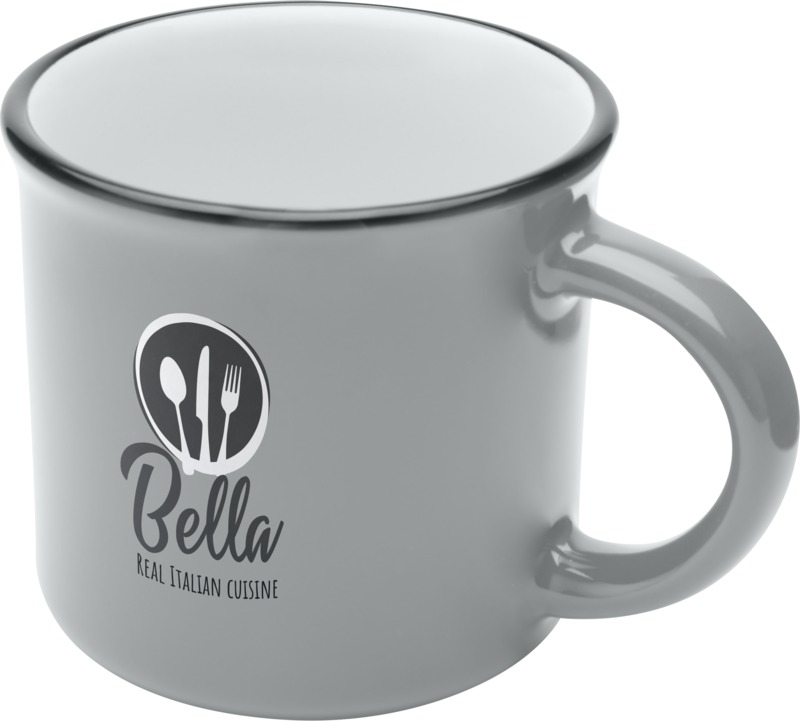 Bari 240 ml Keramiktasse glänzend als Werbeartikel – bedruckbare Tasse mit Logo für Firmenbranding