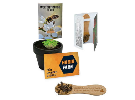 Bienenhelfer-Stick mit Samen - mit Standardgravur Werbeartikel