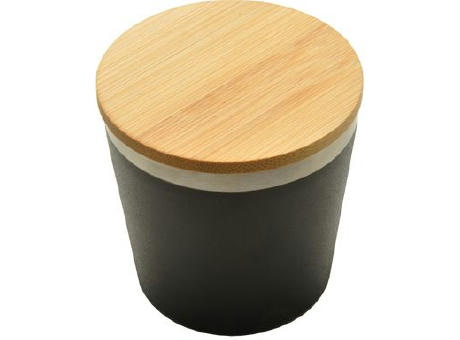 Doppelwandiger Edelstahlbecher 'Nagano' mit Bambusdeckel (M) Werbeartikel