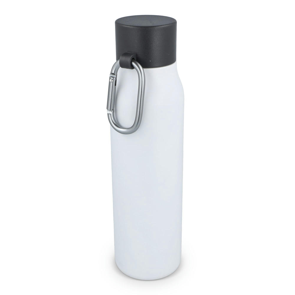 Karabiner mattierte Isolierflasche 600 ml Werbeartikel