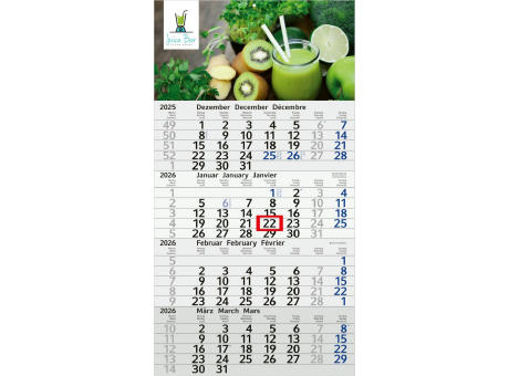 Product image 4-Monatskalender Budget 4 Recycling (Einblatt) Werbeartikel