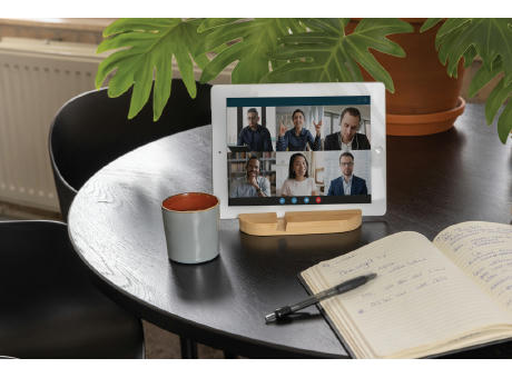 Bambus Telefon- und Tablethalter Werbeartikel