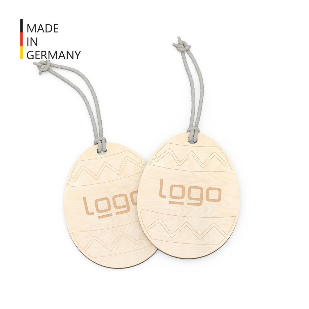 Product image Osterschmuck Holzanhänger Osterei (FSC® zertifiziert) Werbeartikel