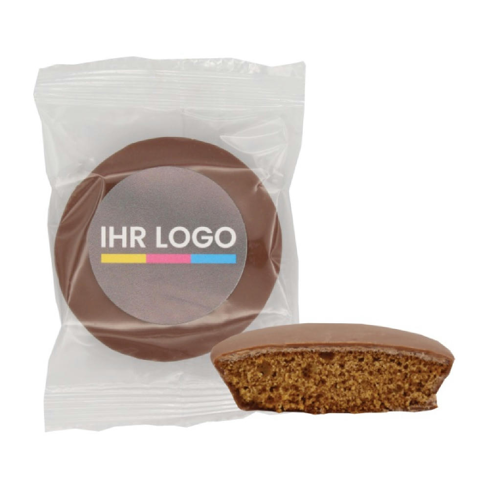 Product image 1er Lebkuchen Vollmilch mit 4c bedrucktem Sticker Werbeartikel