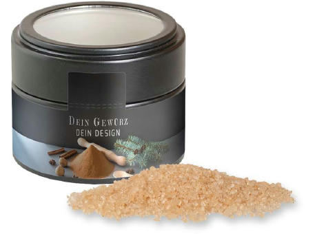 Product image Gewürzmischung Lebkuchen, ca. 70g, Metalldose Mini mit Sichtfenster schwarz Werbeartikel