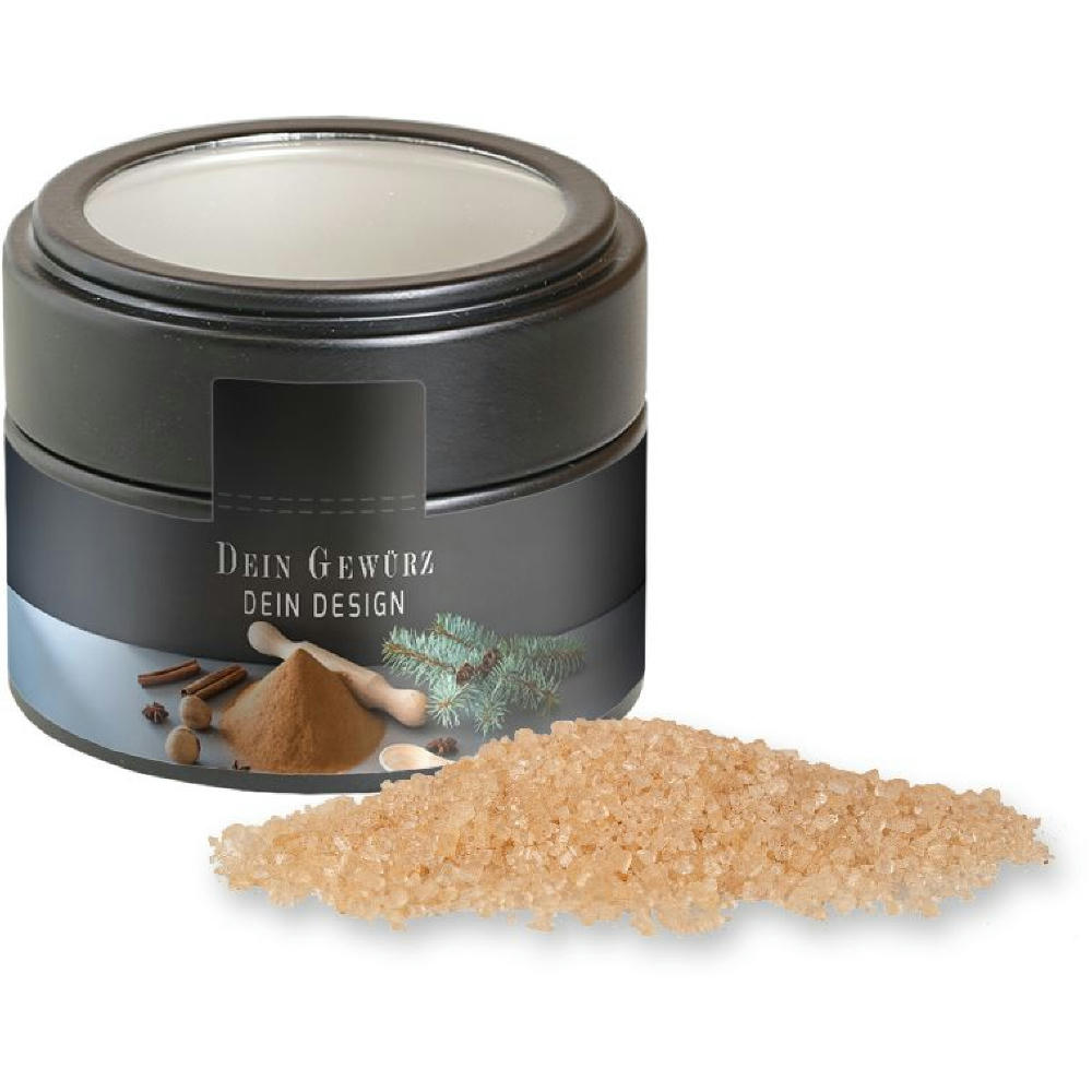 Product image Gewürzmischung Lebkuchen, ca. 70g, Metalldose Mini mit Sichtfenster schwarz Werbeartikel