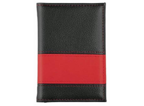 Product image CreativDesign® Ausweistasche "LookPlus" schwarz/rot bedrucken