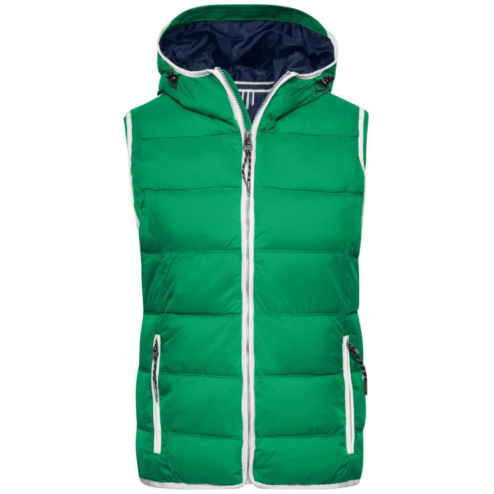 Ladies' Maritime Vest - Modische Steppweste mit angeschnittener Kapuze Werbeartikel