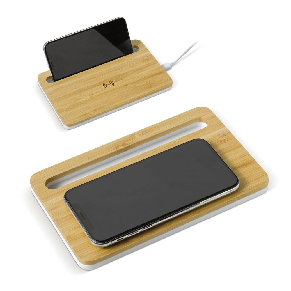 Product image Kabellose Ladestation aus Bambus, 5W Werbeartikel