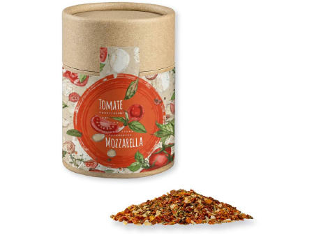 Product image Gewürzmischung Tomate-Mozzarella, ca. 50g, Kraftpapierdose Midi Werbeartikel