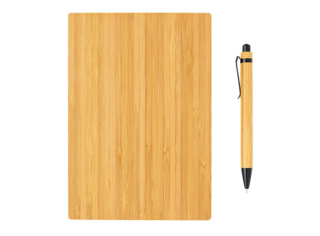 A5 Bambus Notizbuch & Stift bedrucken