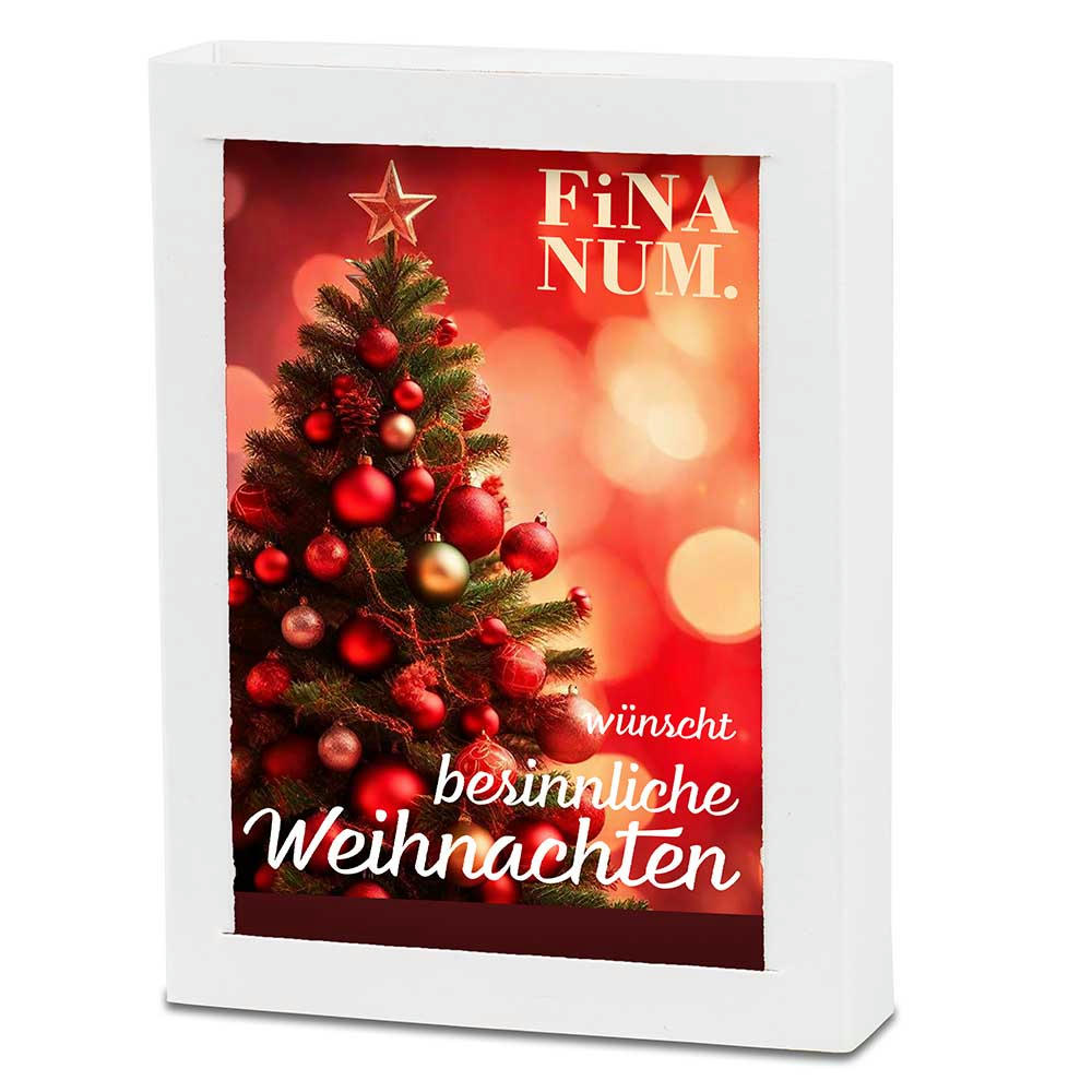 Weihnachtsbaum aus der Box - mit Digitaldruck Werbeartikel