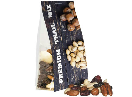 Product image Premium Studentenfutter, ca. 40g, Express Blockbodenbeutel mit Werbereiter Werbeartikel