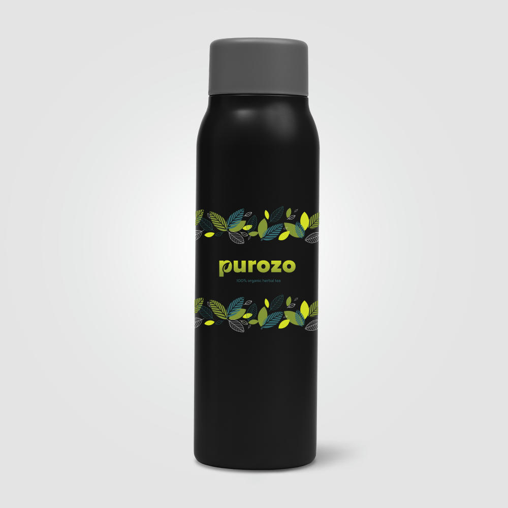 Breeze Karbonisierte Recycling-Edelstahlflasche - 590 ml Werbeartikel
